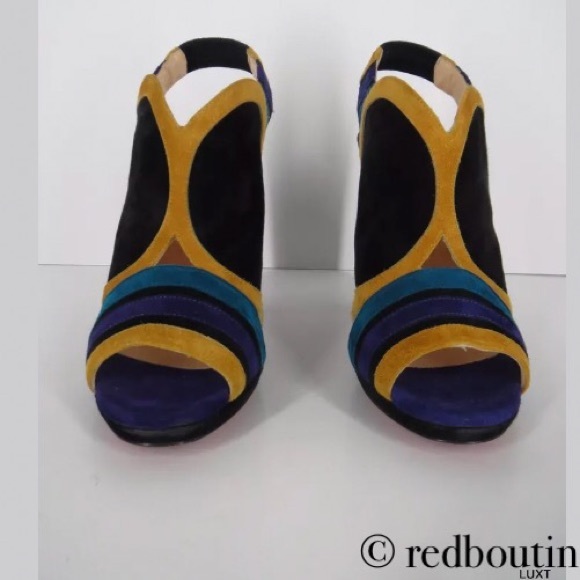 Christian Louboutin mod open toe block heel sandals - Picture 4 of 7